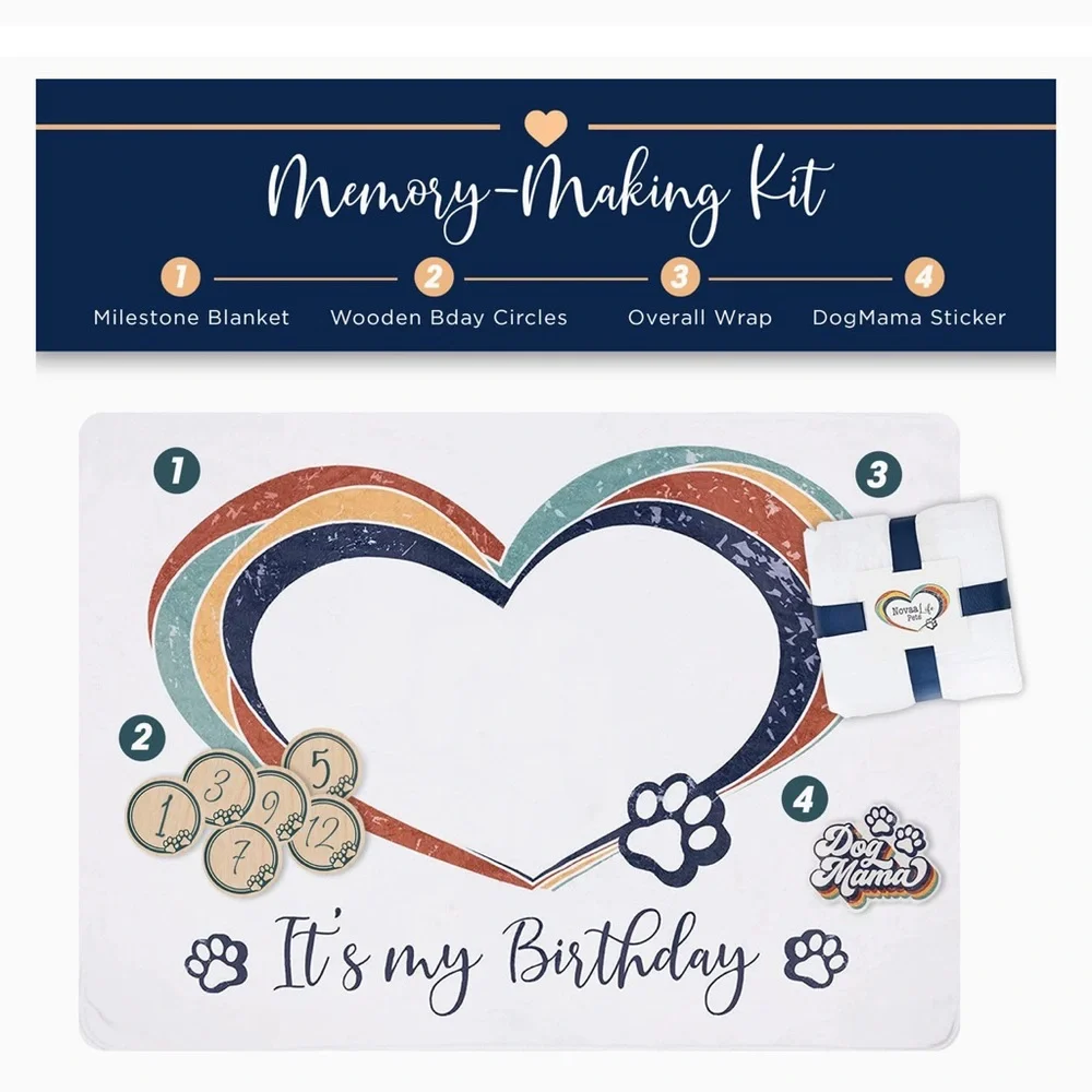 NIP Pet Birthday Milestone Blanket set
